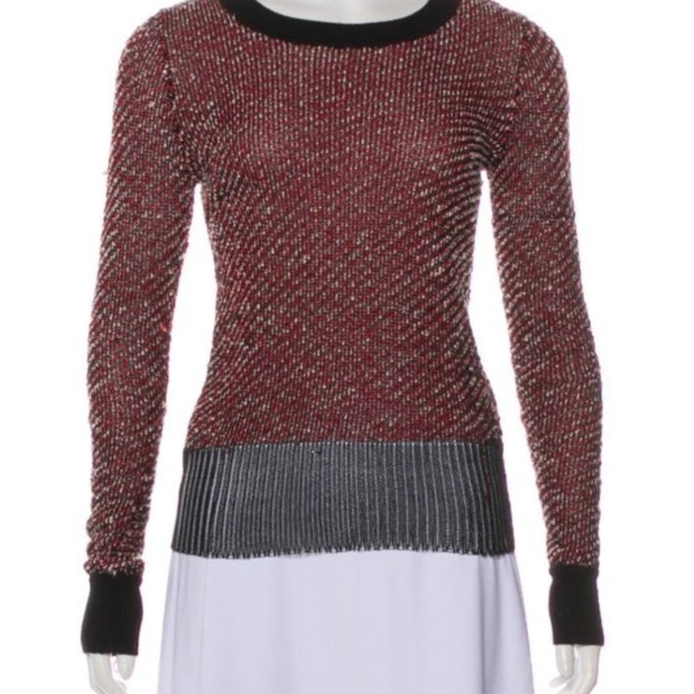 Spring Or Fall Black With Red And White Knit Sweat - image 1